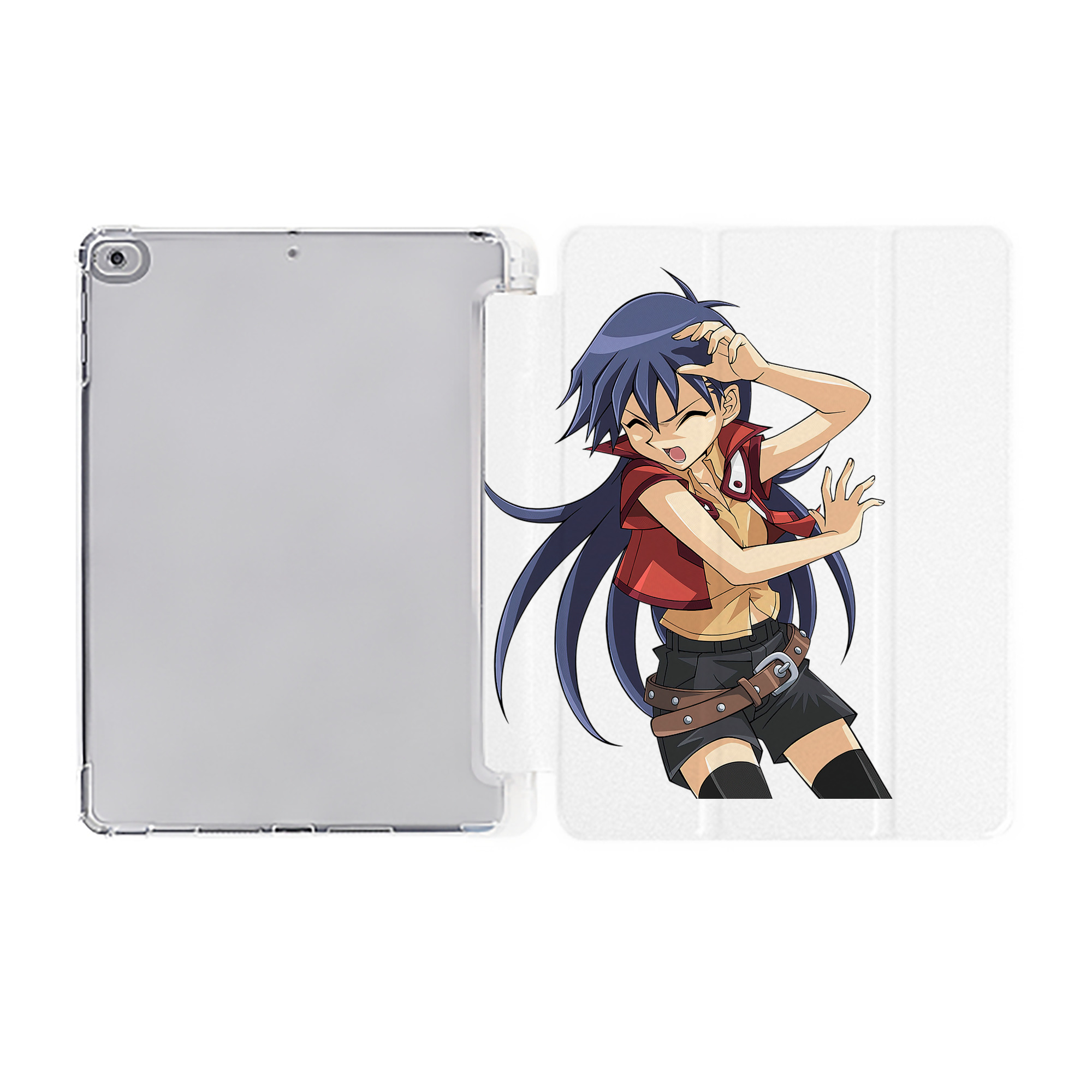 （画像用） 遊☆戯☆王 Yu-Gi-Oh! IPad ケース ペン収納付き 三つ折りスタンド PUレザー×シリコン 対応機種9.5/10.5/10.9インチ